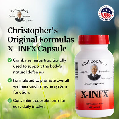 Christopher's Original Formulas X-INFX Formula, Natural Immune Support, 100 Caps Christopher's Original FormulasBuy Supplements Australia