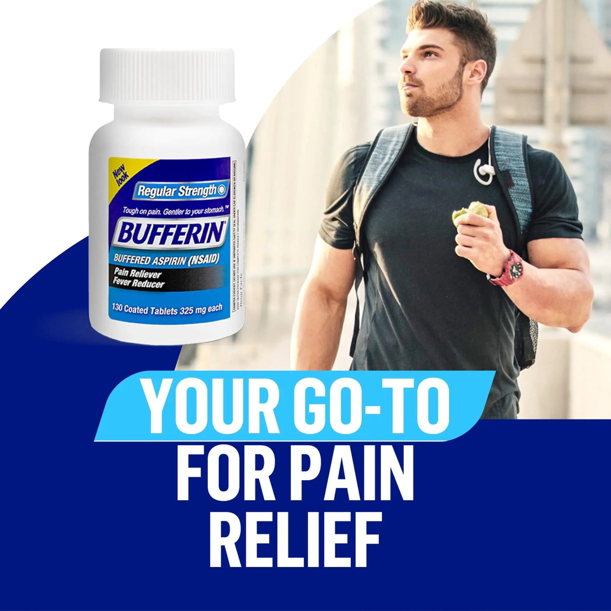 Bufferin Aspirin 325mg, Pain Reliever & Fever Reducer, with 3 Buffering Agents Relieves 7 Types of Pain: Headaches, Back Ache, Arthritis, Muscle Aches & More, for Adults, 130 Coated Tablets, 1-Pack BufferinBuy Supplements Australia