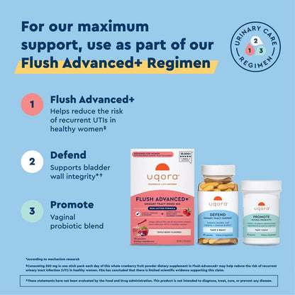 Uqora Defend - Urinary Tract Health Supplement - Support Bladder Health & Cleanse Biofilm* with D-Mannose, Green Tea Extract, Turmeric Extract & More