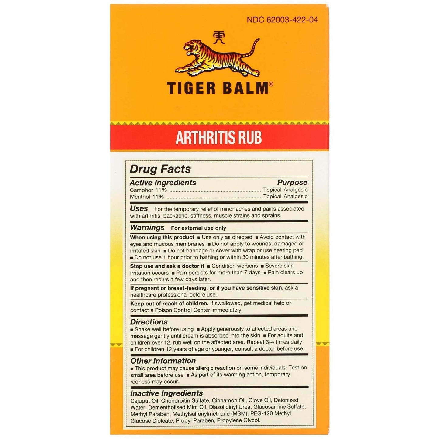 Tiger Balm Balm Arthritis Rub Tiger BalmBuy Supplements Australia