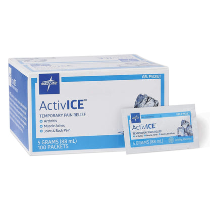 Medline ActivICE Topical Pain Reliever Gel, Great for Arthritis, Muscle Aches and Back Injuries, 5 grams - 100 Packs MedlineBuy Supplements Australia