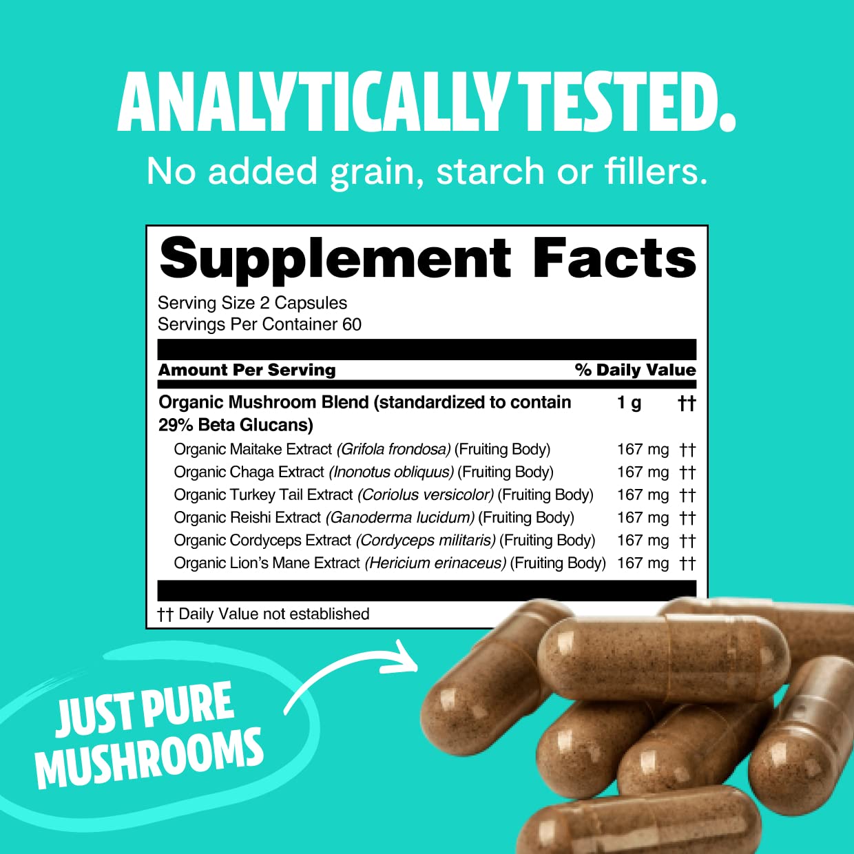 FreshCap Ultimate Mushroom Complex - Lions Mane, Reishi, Cordyceps, Chaga, Turkey Tail FreshCap MushroomsBuy Supplements Australia