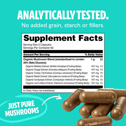 FreshCap Ultimate Mushroom Complex - Lions Mane, Reishi, Cordyceps, Chaga, Turkey Tail FreshCap MushroomsBuy Supplements Australia