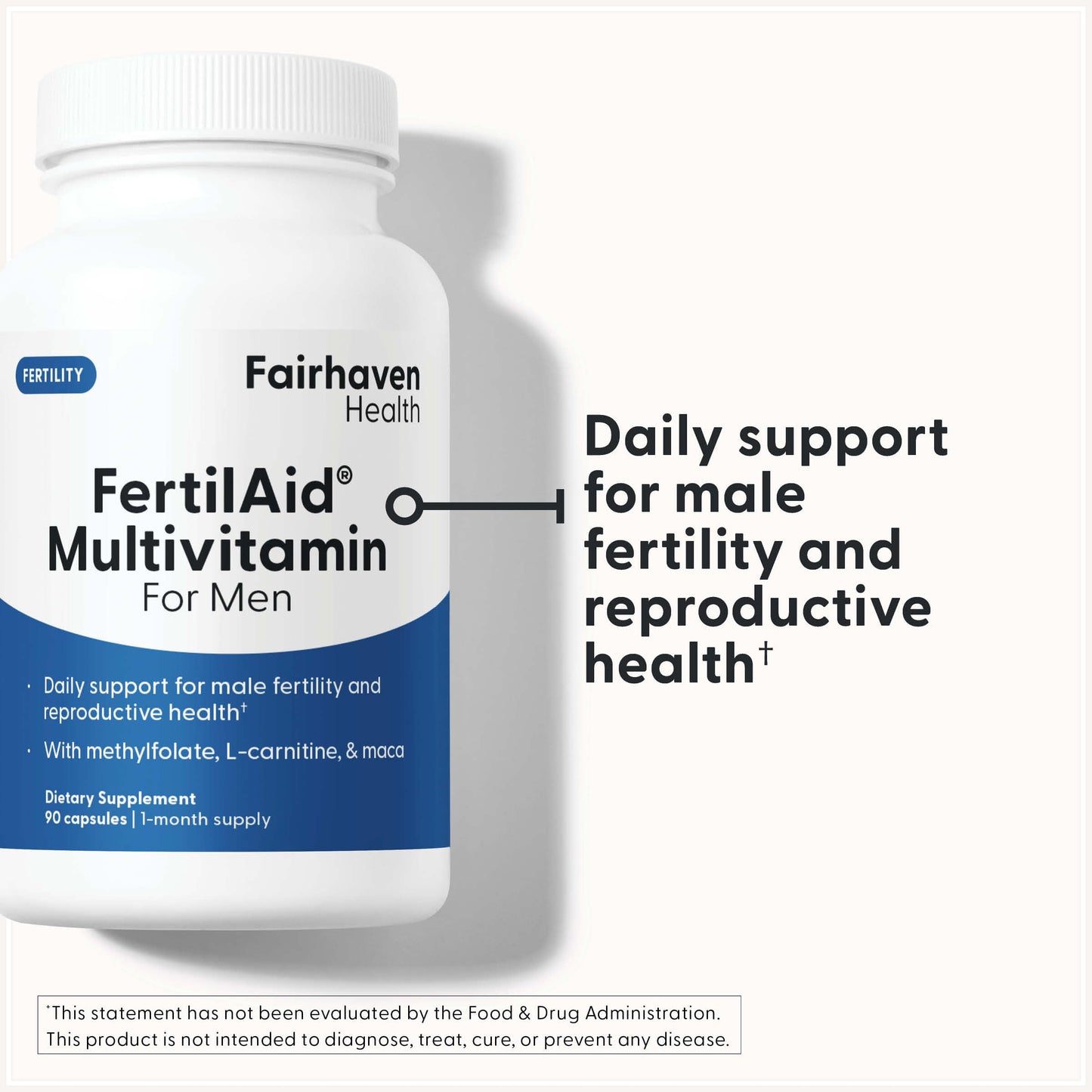 Fairhaven Health FertilAid for Men | Male Fertility Supplement for Count and Motility | Pre-Conception Support with L-Carnitine, CoQ10
