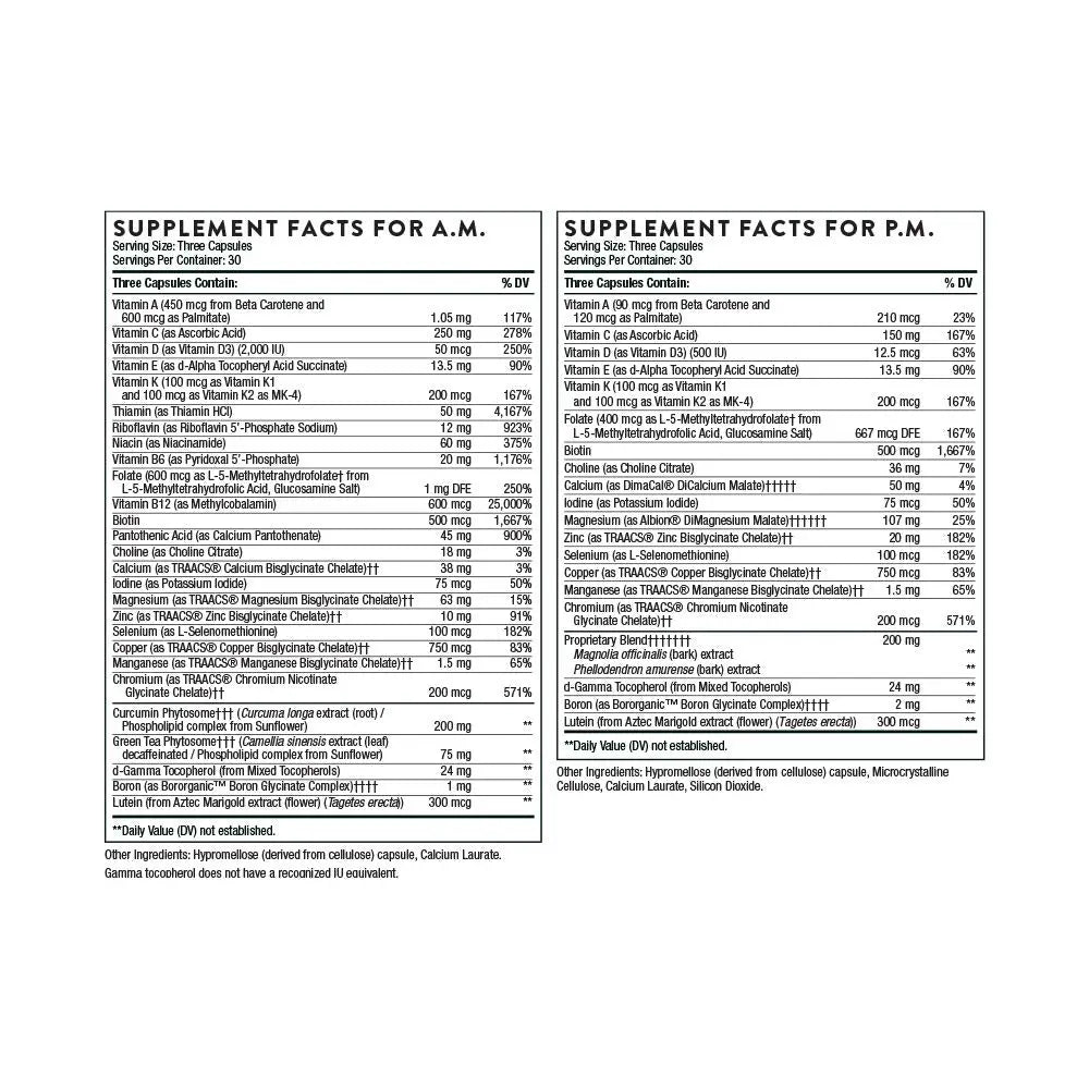 THORNE - Daily Nutrients Bundle - Multivitamin Elite and Omega-3 with CoQ10-30 to 90 Servings THORNE