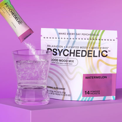 Good Mood Mix - Watermelon - Powder Packets - Calming Kava Drink Mix - Easy Open Psychedelic WaterBuy Supplements Australia