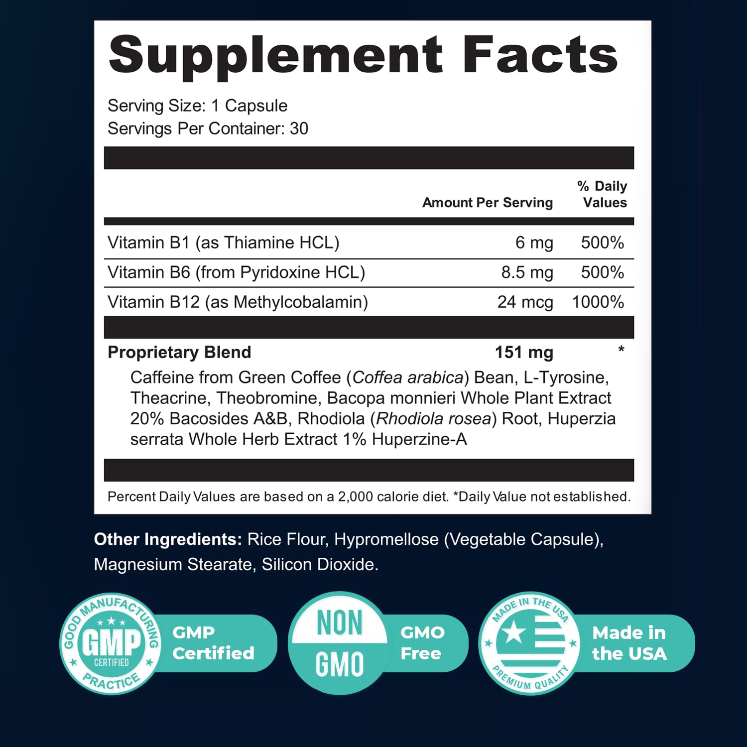 Nature’s NutriWave MemoMatrix – Daily Vitamin B1, B6, B12& Botanical Supplement with Bacopa, Rhodiola, Huperzia, L-Tyrosine & B-Vitamin Blend – Non-GMO Formula – 30 Capsules, 1 Month Supply Nature’s NutriWaveBuy Supplements Australia