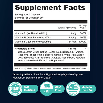 Nature’s NutriWave MemoMatrix – Daily Vitamin B1, B6, B12& Botanical Supplement with Bacopa, Rhodiola, Huperzia, L-Tyrosine & B-Vitamin Blend – Non-GMO Formula – 30 Capsules, 1 Month Supply Nature’s NutriWaveBuy Supplements Australia