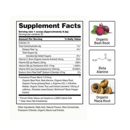 Snap Supplements Preworkout Beet Root Powder, Nitric Oxide Pre Workout with Organic Snap SupplementsBuy Supplements Australia