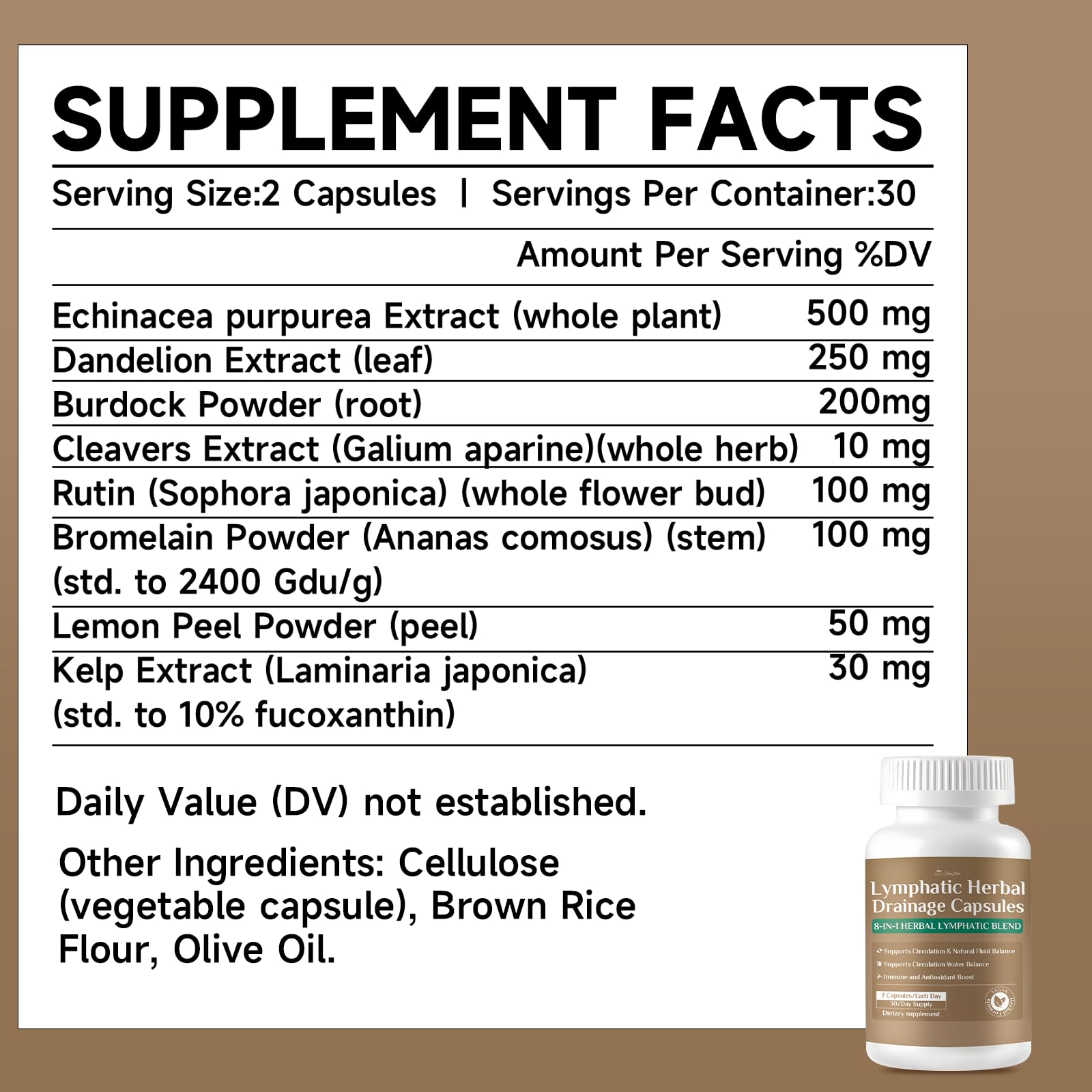 SpenHerb Lymphatic Drainage Capsules Supplements, 8-in-1 Herbal Lymphatic Blend Support Circulation and Natural Fluid Balance, Non-GMO Pure,60 Capsules/1 Pack SpenHerbBuy Supplements Australia
