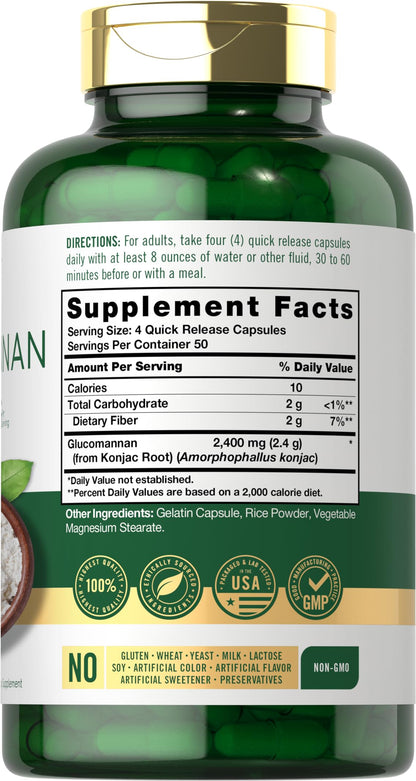 Carlyle Glucomannan Capsules | 200 Count | Soluble Fiber Pills | Non-GMO CarlyleBuy Supplements Australia