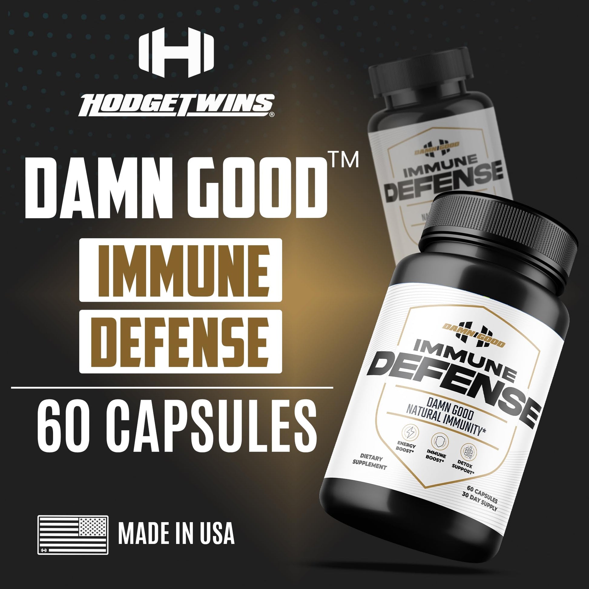 DAMN GOOD The Hodge Twins Immune Defense Supplement (60 Capsules) – Sea Moss Blend Capsules for Everyday Balance, Digestive Support, and Whole-Body Wellness with Vitamins, Minerals, and Botanicals DAMN GOODBuy Supplements Australia