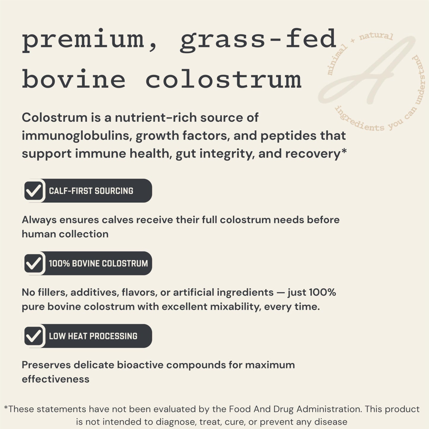 Anea Colostrum - Unflavored | Rich in Immunoglobulins & Lactoferrin | Supports Gut Health, Immunity & Recovery | Calf-First Promise | Made in USA | Made in GMP Facility Anea NutritionBuy Supplements Australia