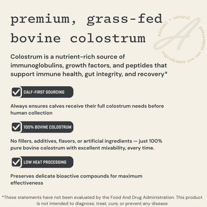 Anea Colostrum - Unflavored | Rich in Immunoglobulins & Lactoferrin | Supports Gut Health, Immunity & Recovery | Calf-First Promise | Made in USA | Made in GMP Facility Anea NutritionBuy Supplements Australia