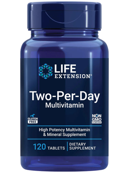 Life Extension Two-Per-Day 120 Tablet Multi-Vitamin & 60 Capsule Optimized Ashwagandha Stress Relief Supplement Bundle Life ExtensionBuy Supplements Australia