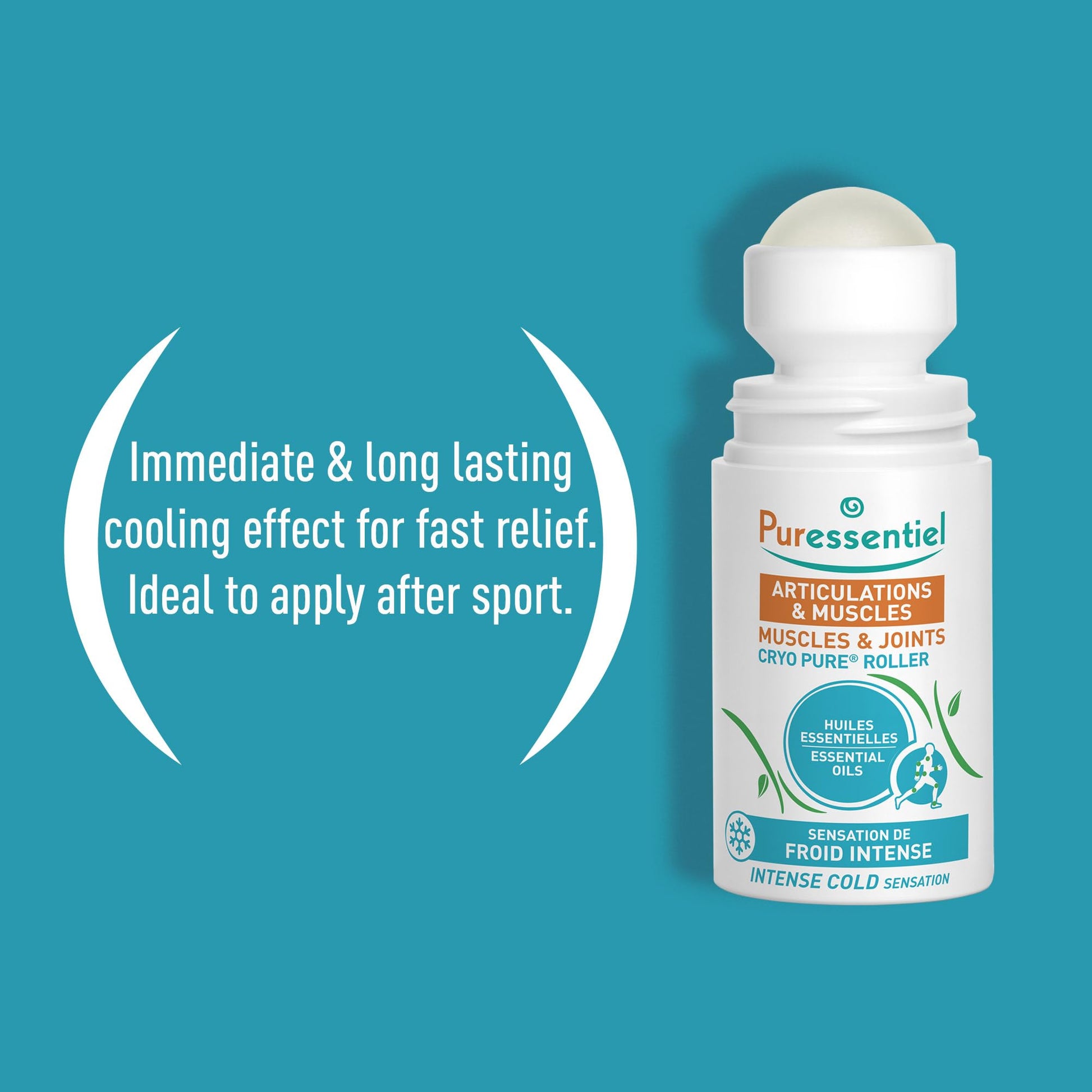 Puressentiel Muscles and Joints Cryo Pure Roller - Natural Menthol and Essential Oils Soothe Muscles - Long Lasting Cooling Sensation - 2.5 oz PuressentielBuy Supplements Australia