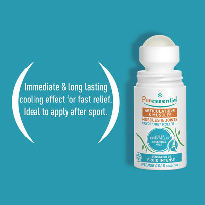 Puressentiel Muscles and Joints Cryo Pure Roller - Natural Menthol and Essential Oils Soothe Muscles - Long Lasting Cooling Sensation - 2.5 oz PuressentielBuy Supplements Australia