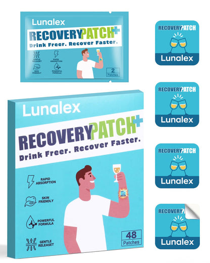 Lunalex Recovery Patch 48 Pack - Wake Up Refreshed & Balanced After Celebration - Plant-Based Formula for Morning Wellness - Bachelorette & Wedding Party Favors - 2 Patches per Sachet, Waterproof LunalexBuy Supplements Australia