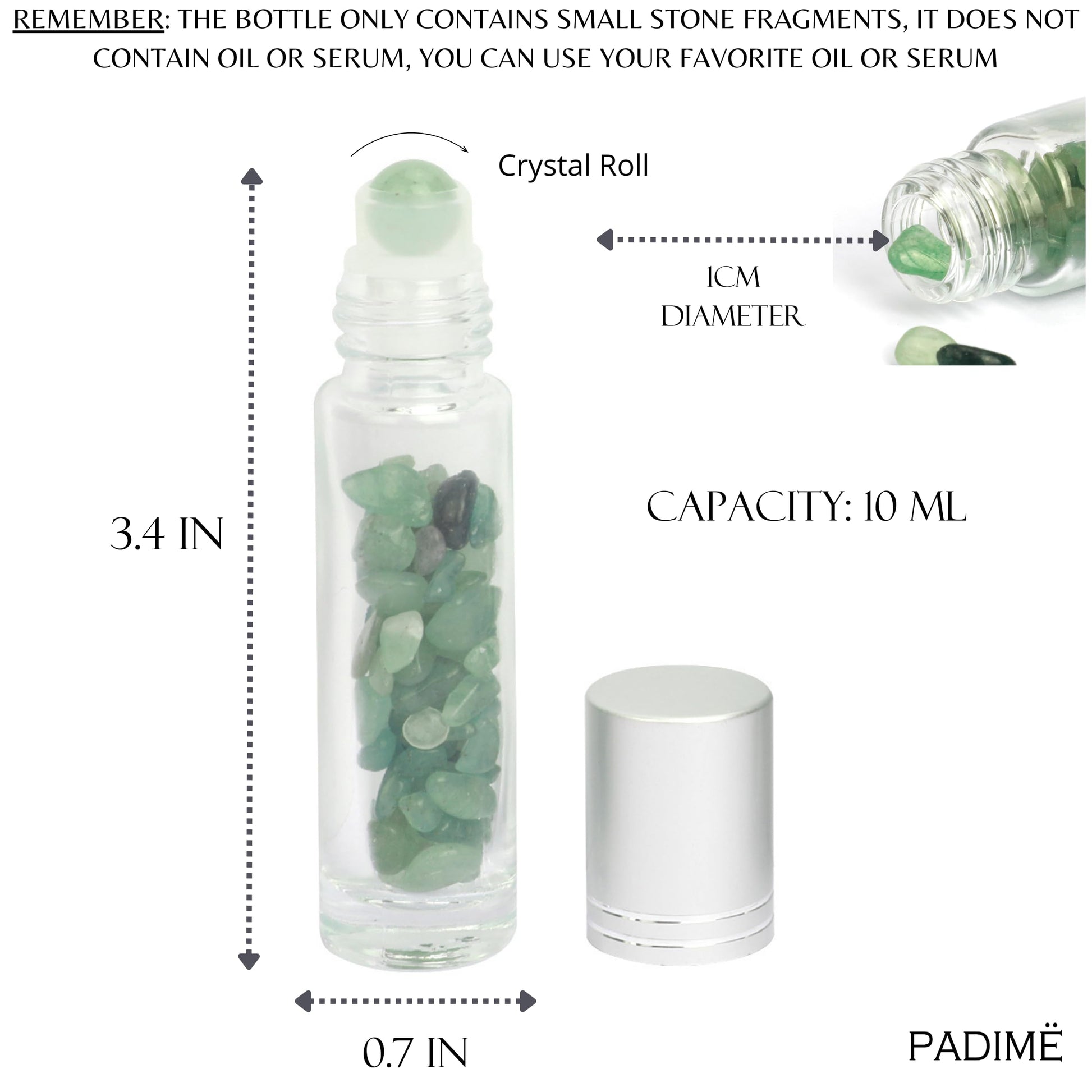Padime 2 pcs | Premium Set | Real Jade Gua Sha Tool for Facial Skin Care + Glass Bottle for Your Oil PadimëBuy Supplements Australia