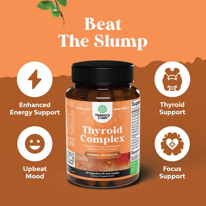 Herbal Thyroid Support Complex - Iodine Thyroid Supplement with L Tyrosine Bladderwrack Natures CraftBuy Supplements Australia