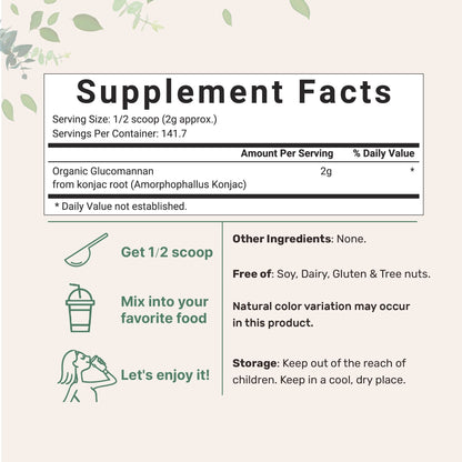 Organic Glucomannan Konjac Root Powder (Konjac Gel Powder), 10 Ounce, Soluble Fiber & Prebiotics Micro IngredientsBuy Supplements Australia