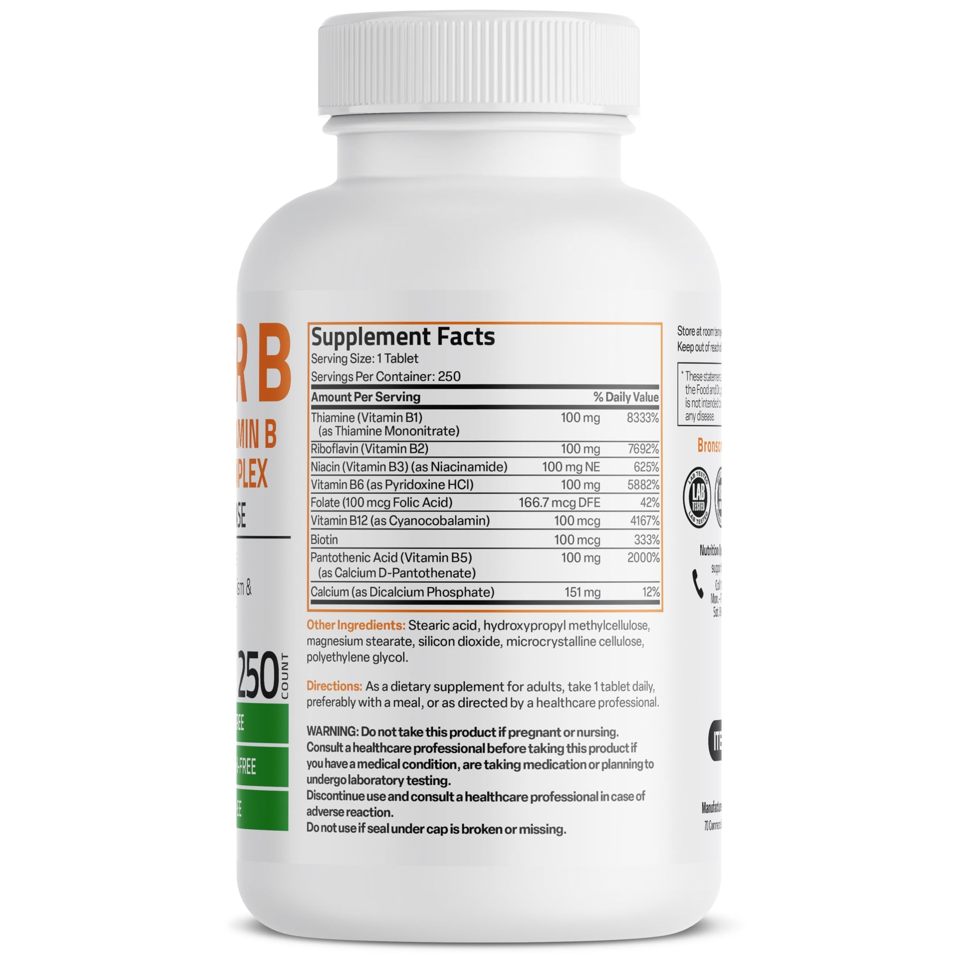 Bronson Super B 100 Vitamin B Complex Sustained Release Contains All B Vitamins BronsonBuy Supplements Australia