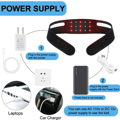 Red Light Therapy Belt for Neck, Infrared Light Therapy Flexible Wearable Wrap Pad LitePowBuy Supplements Australia