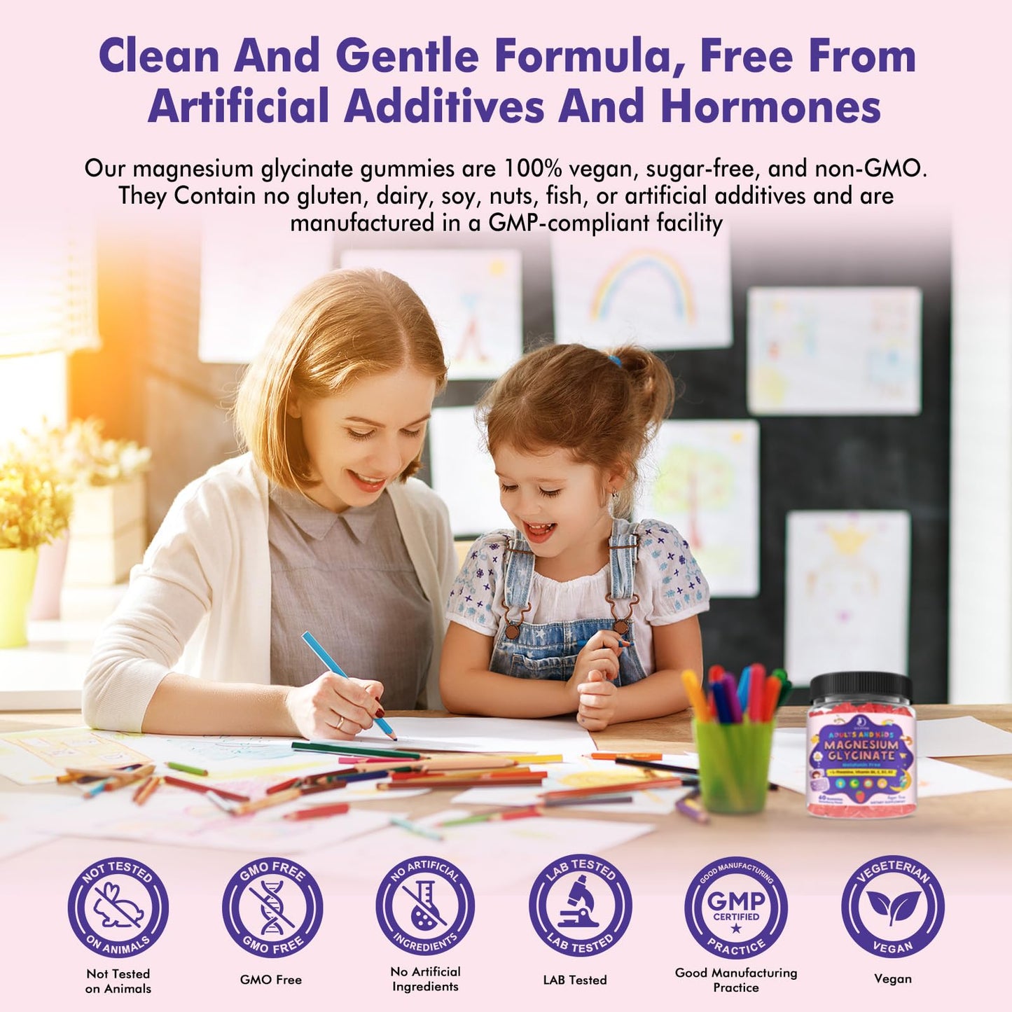 Magnesium Glycinate Gummies for Kids 4+ & Adults- Magnesium Glycinate 150/300 mg for Natural Sleep, Relaxation & Calm Support, Melatonin Free, Sugar Free Strawberry Flavor, 60 Ct LUCNVEMBuy Supplements Australia