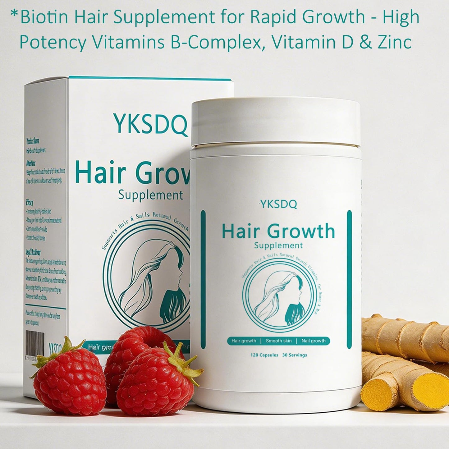 Hair Growth Biotin 10000mcg Supplement with Vitamins A C D E & Calcium - 30-in-1 Formula for Hair & Nails Support, for Women & Men, 30 Servings (1) WOJJBuy Supplements Australia