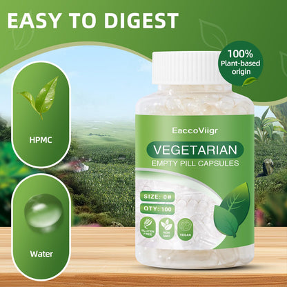 EaccoViigr Size 0 Empty Capsules - 500 Count Clear Empty Pill Capsules with Capsule Filling Kit, Fillable Vegan Vegetarian Capsule Empty for Vitamins, Easy for DIY Supplements EaccoViigrBuy Supplements Australia