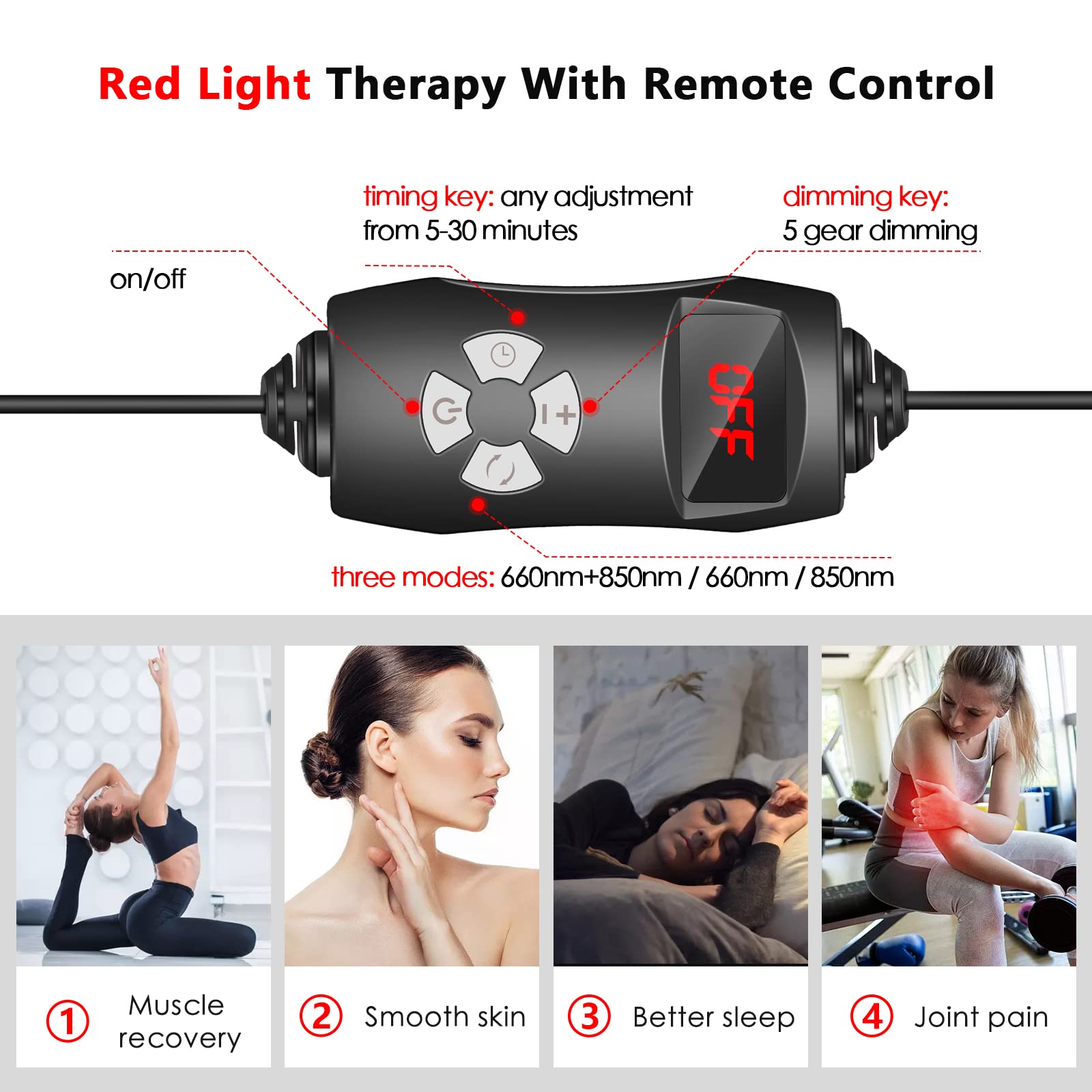 RUISQM Red Light Therapy Lamp, Infrared Light Therapy with Stand - 660nm Redlight & 850nm RUISQMBuy Supplements Australia