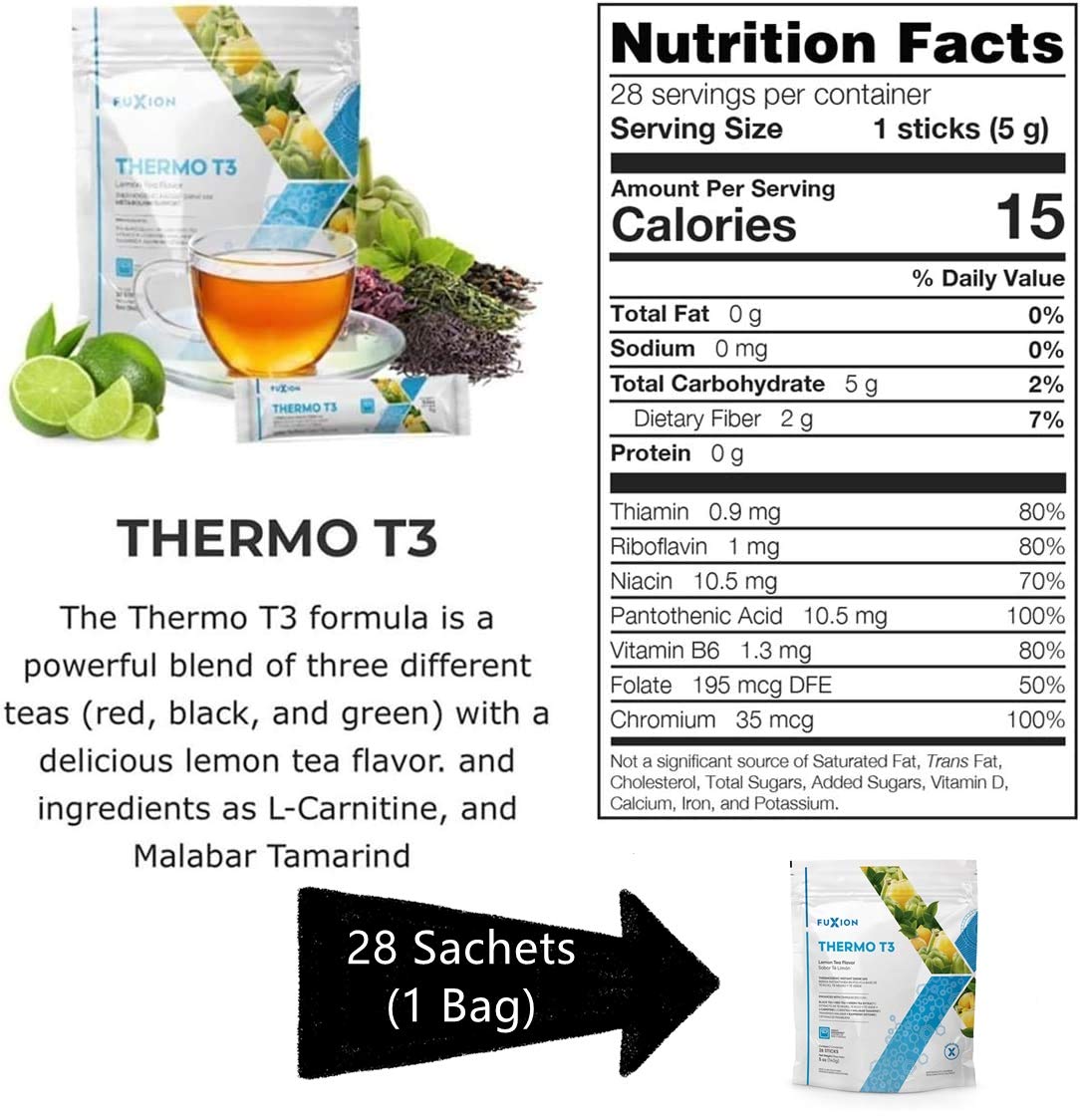 FuXion Thermo T3,Delicious Lemon Tea Flavor(Thermo TT3, 28 Sachets) CHNLMLBuy Supplements Australia