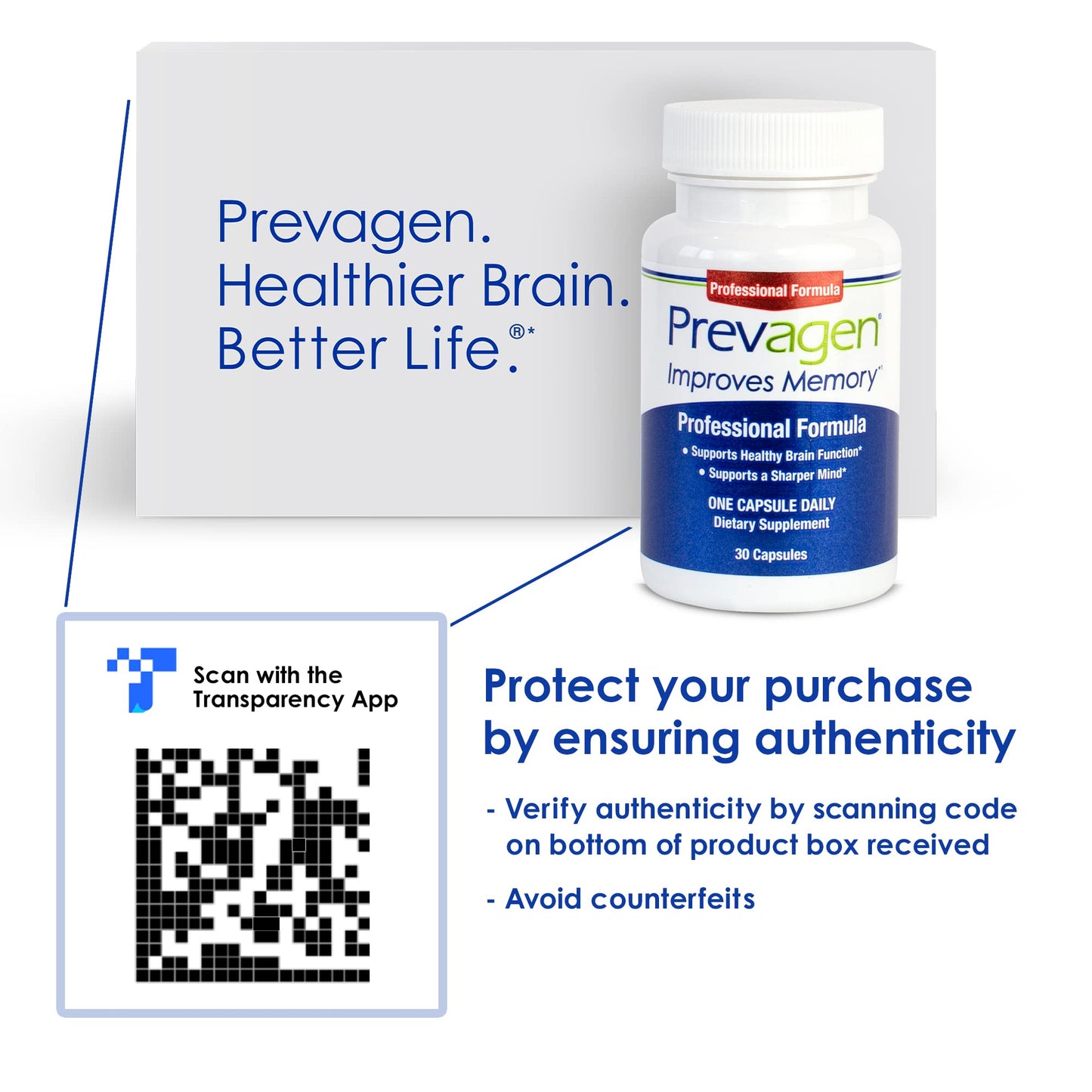 Prevagen Improves Memory - Professional Formula 40mg, 30 Capsules |1 Pack| with Apoae PrevagenBuy Supplements Australia