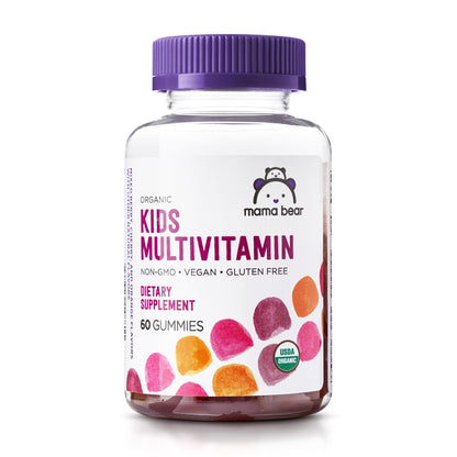 Amazon Brand - Mama Bear Organic Kids Multivitamin, 60 Gummies, 1 Month Supply (Packaging May Vary), Berry, Cherry & Orange Mama BearBuy Supplements Australia