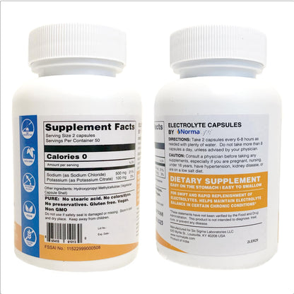 NormaLyte Electrolyte Capsules - Replenish Electrolytes for Peak Performance - Hydration Salt Pills with Essential Minerals for Energy Boost, and Muscle Recovery - 100ct/Bottle NormaLyteBuy Supplements Australia