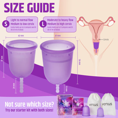 Venus Large Menstrual Cup – High Capacity for Heavy Flow -Made in USA - 100% Medical Grade Silicone VENUSBuy Supplements Australia