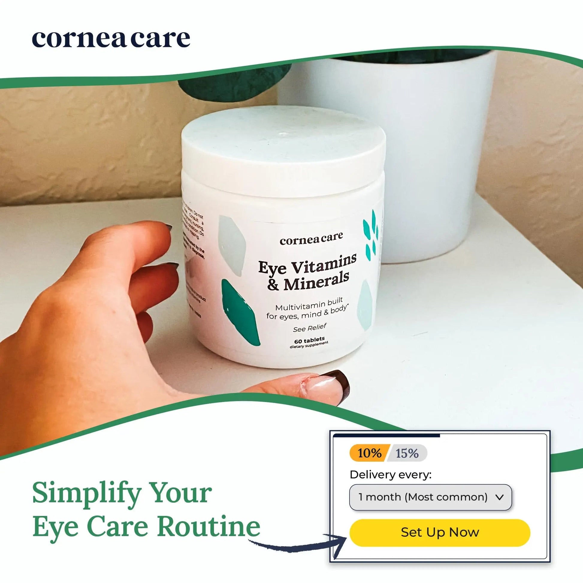 CorneaCare Vitamins and Minerals | Multivitamin for Vision & Health | Dry Eye Supplements | 60 Tablets CorneaCare