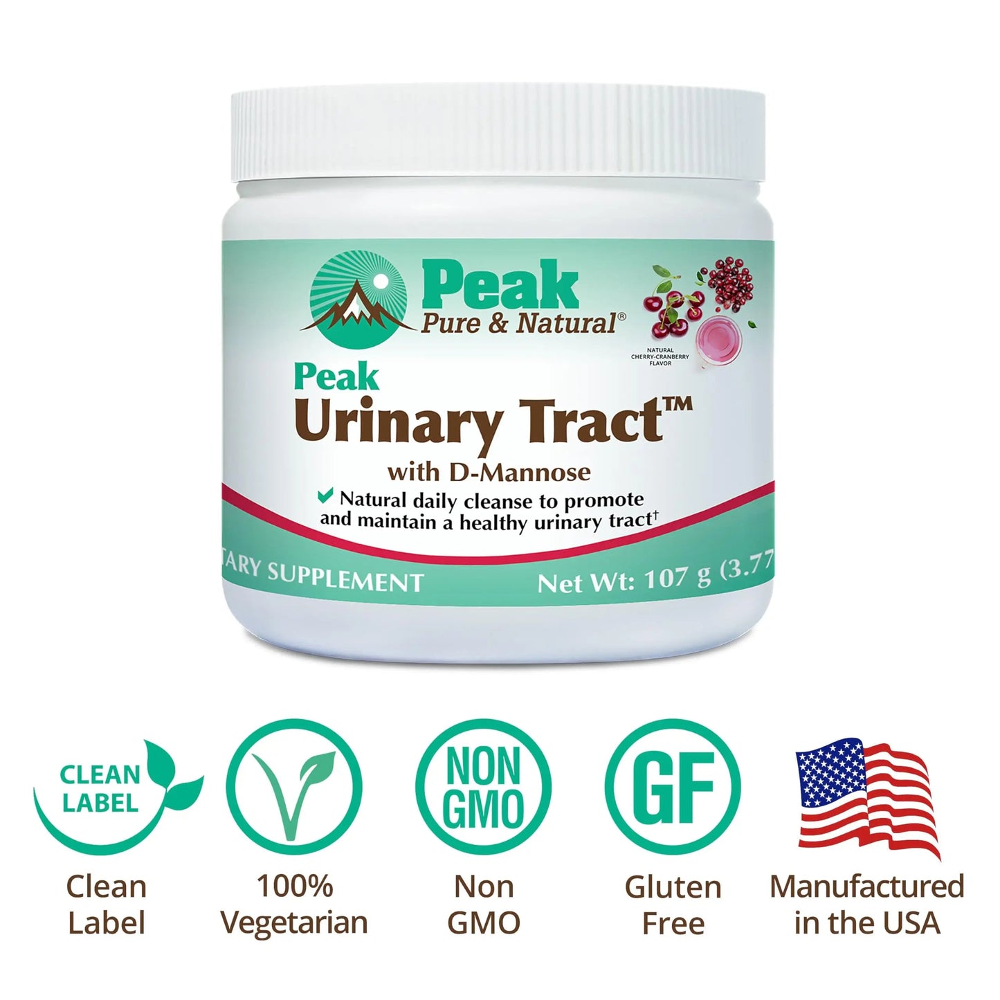 Peak Urinary Tract Supplement Powder - Cranberry and D-Mannose Powder with Juniper Berries and Probiotics for Urinary Tract Health, Ph Balance, UTI Defense - Vegan, Gluten Free (30 Day Supply) Peak Pure & NaturalBuy Supplements Australia