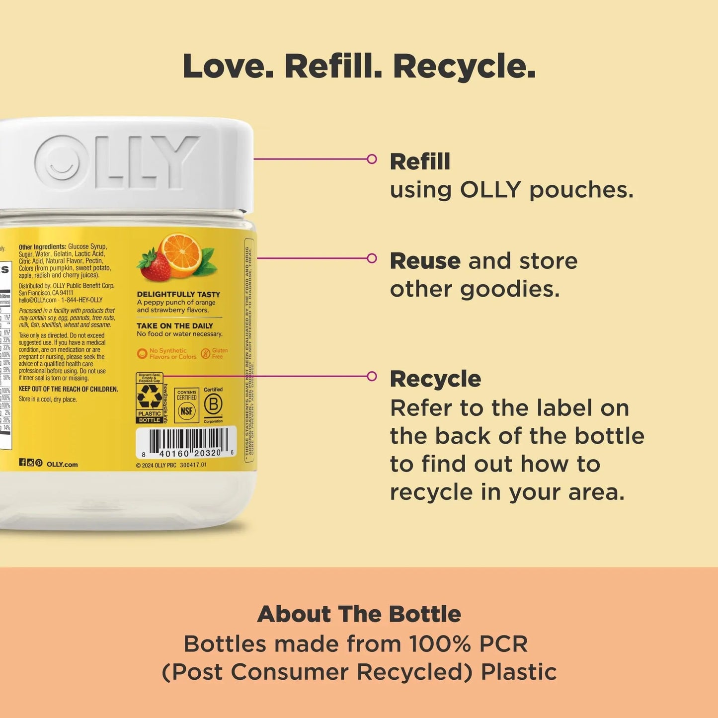 OLLY Kids Multivitamin Gummy Worms, Overall Health and Immune Support, Vitamins and Minerals A, C, D, E, Bs and Zinc OLLYBuy Supplements Australia
