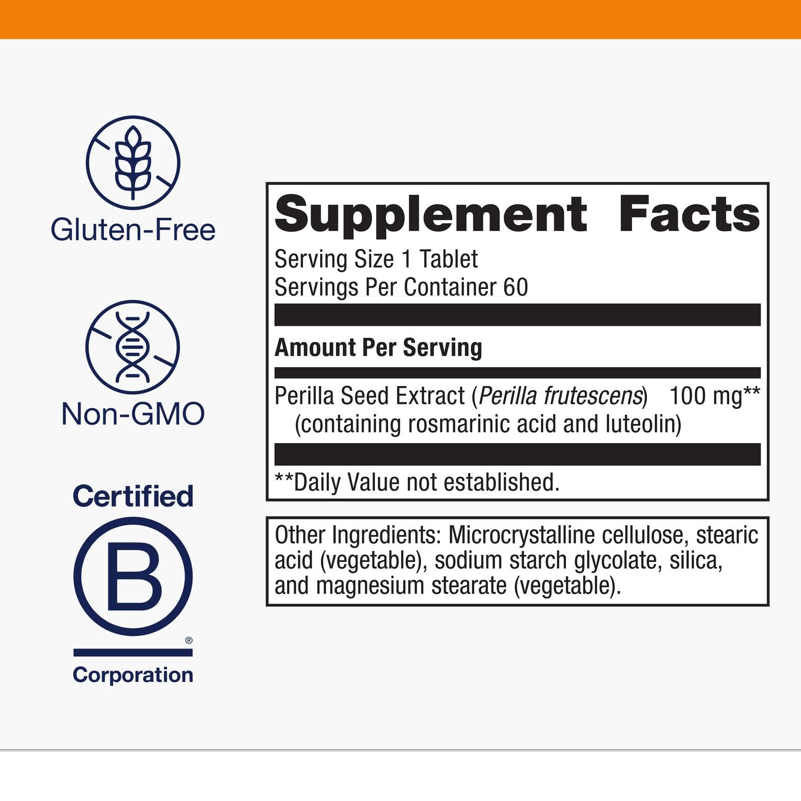 Metagenics Perimine - Perilla Seed Extract with Rosmarinic Acid & Luteolin - Supports Respiratory Health, Immune Function & Allergy Relief* - Non-GMO, Gluten-Free, Vegetarian - GMP Certified Facility MetagenicsBuy Supplements Australia
