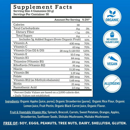 Llama Naturals Multivitamin for Men, Vegan, Organic Gummies with Vitamin D, C and K, Men's Real Fruit Gummy Vitamins Llama NaturalsBuy Supplements Australia