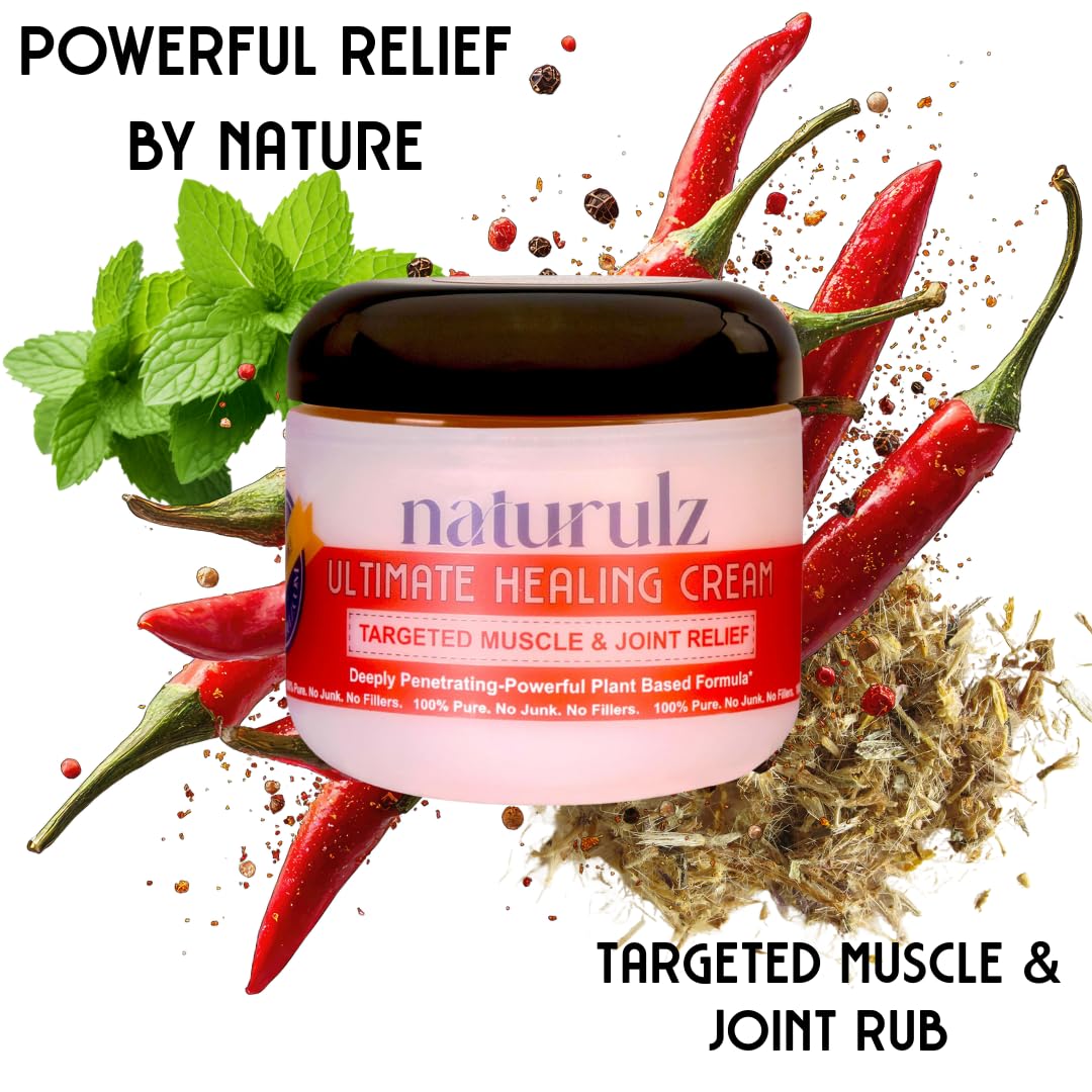 Naturulz Ultimate Healing Cream 4 ounce All-Natural Extra Strength Muscle Rub & Joint Topical for Back, Neck & Shoulder Discomfort with Arnica, Calendula & Capsaicin. 'NO JUNK' Extra Strength Formula. NaturulzBuy Supplements Australia