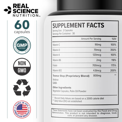 Real Science Tardivex All Natural Nerve Support Supplement for Neurological Balance - Includes Vinitrox, GABA & Essential Vitamins for Controlled Movement & Coordination - Made in USA, 60 Caps Real Science NutritionBuy Supplements Australia