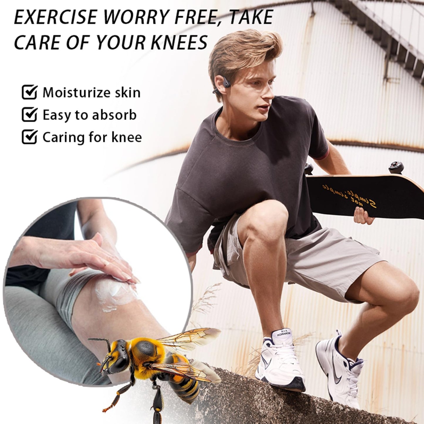 Bee Venom Joint Cream for Knees & Joints - Lightweight Moisturizing Cream for Dry Skin, Fast Absorbing & Non-Greasy Formula - Supports Comfortable Movement (2.116OZ) GenericBuy Supplements Australia