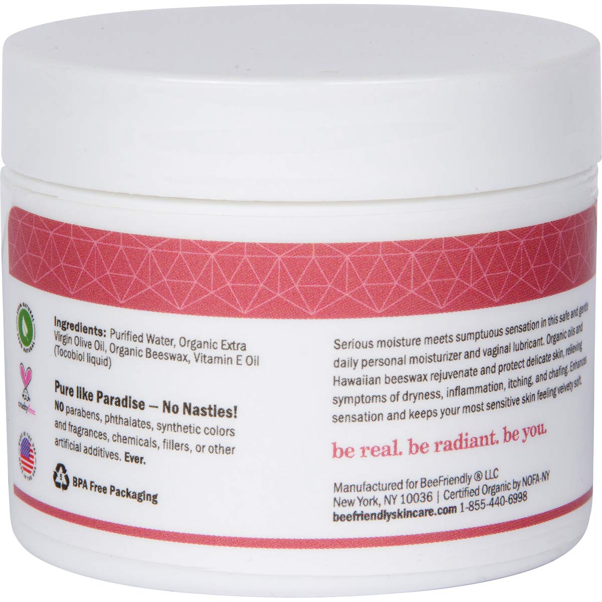 BeeFriendly Organic Vaginal Moisturizer, USDA Certified, Natural Vulva Cream For Dryness BeeFriendlyBuy Supplements Australia