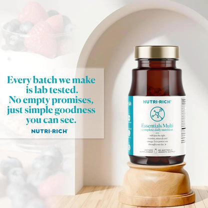 Nutri-Rich Essentials Multi | Multivitamin Supplement with Fish Oil Omega-3 for Men and Women, Supports Energy, Immune Health Nutri-Rich
