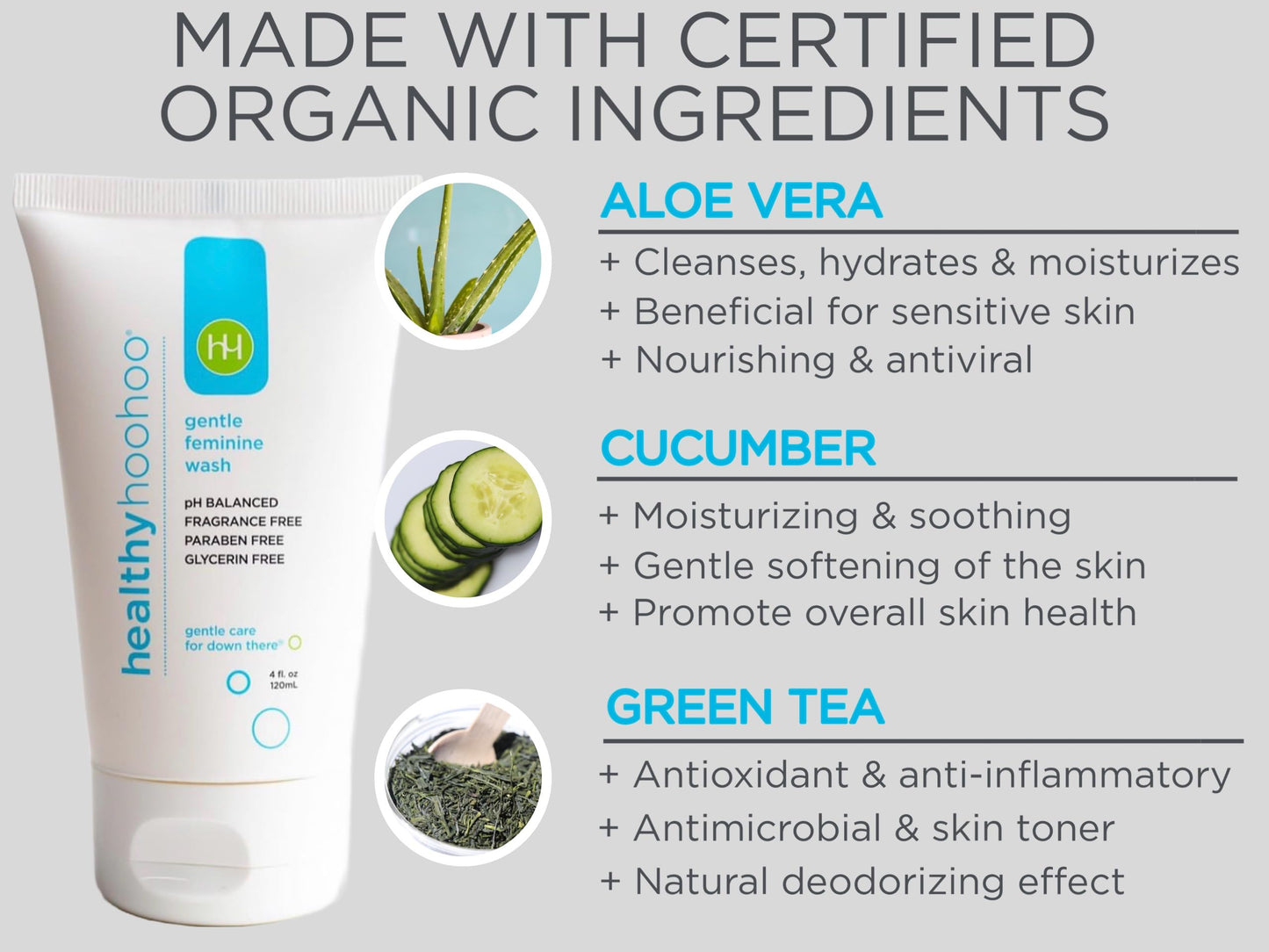 healthy hoohoo Gentle Feminine Wash - Organic Ingredients, pH Balanced, Fragrance Free healthy hoohooBuy Supplements Australia