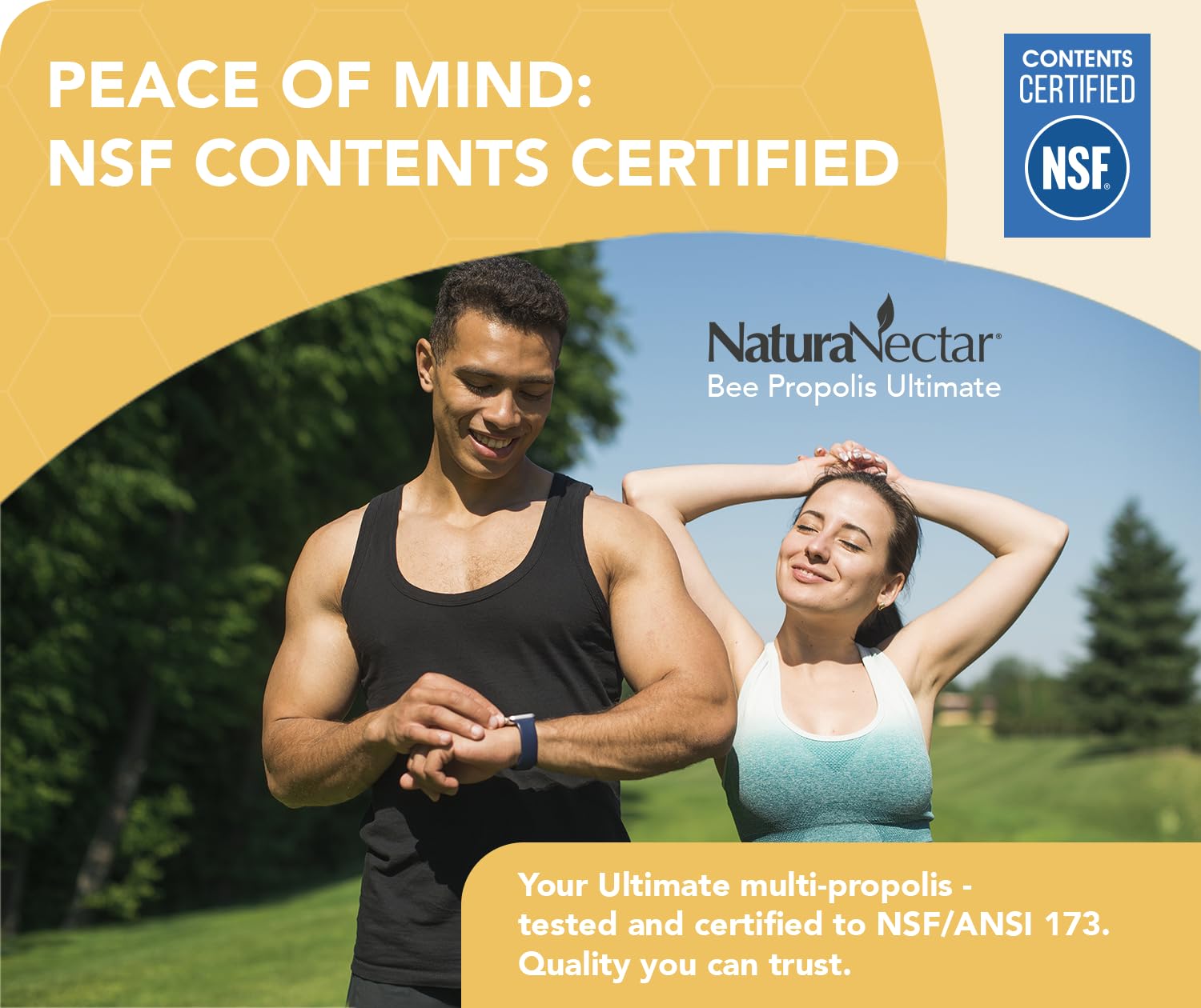 NaturaNectar - Ultimate Bee Propolis Capsules - NSF Contents Certified -Brazilian Red, Brown, & Green - Gluten-Free Supplement with Flavonoids - Naturally Sourced Through Ethical Beekeeping (60pcs.) NaturaNectarBuy Supplements Australia