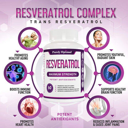 Premium Resveratrol Supplement 1500mg - Max Strength, Trans Resveratrol Capsules Purely OptimalBuy Supplements Australia