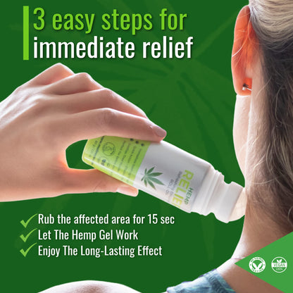 Moline You Natural Powerful Hemp Roll On, for Joint & Muscle Discomfort, Back, Neck, Knee, Shoulders HIPS. Formula with Hemp Oil Extract, Arnica, Menthol (Roll On 3 oz) Moline YouBuy Supplements Australia
